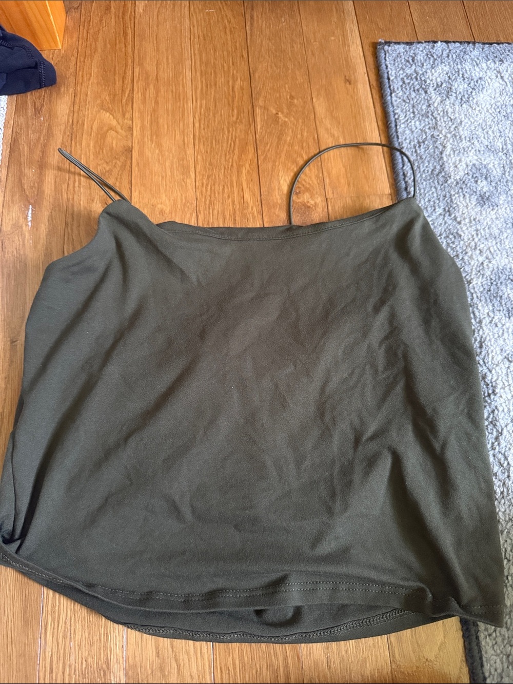 Olive Green Spaghetti Strap Tank Top - Women